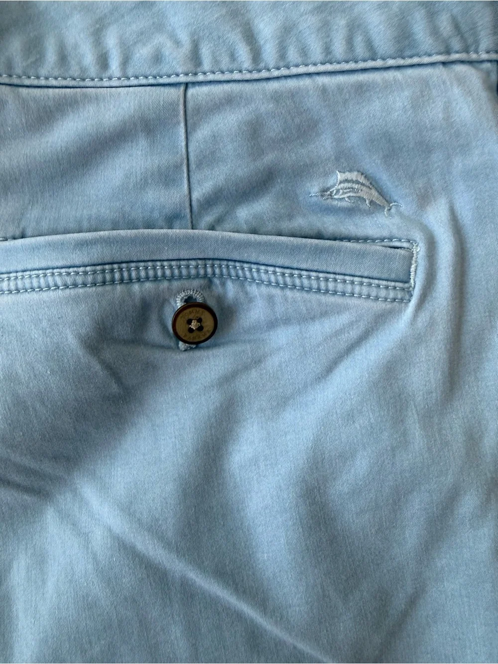 Tommy Bahama Light Blue Cotton Flat Front Shorts